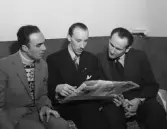 Francesco Nepoto ( i mitten) , som var tolk för de ilalienare som kom till SAAB. 