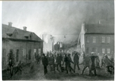 Sala sf.
Målning föreställande branden i Sala 1880.