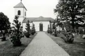Hälleberga kyrka före branden 1976.