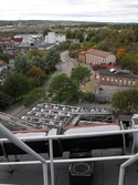 Utsikt över Mölndal från byggnad vid Soabs industrianläggning i Mölndals Kvarnby, år 2007. Närmast ses Gamla torget samt pappersbruket Papyrus. Anläggningen användes vid fototillfället av Hexion Speciality Chemicals Sweden AB.