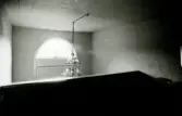 Interiör från Hälleberga kyrka innan branden 1976.