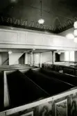 Interiör från Hälleberga kyrka innan branden 1976.