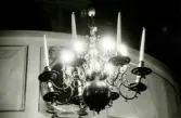 Ljuskrona från Hälleberga kyrka innan branden 1976.