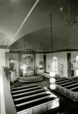 Interiör från Hälleberga kyrka före branden 1976.