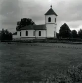 Den tidigare kyrkan i Hälleberga som brann ned 1976.