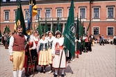 Centerpartiets riksstämma, Växjö 1972. Skaraborgs distrikt uppställda på Stortorget inför parad.