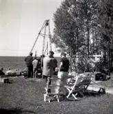 Provborrningar av urberget i Rälla. Prov utfördes på flera ställen.