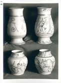 Fyra vaser från Bo Fajans, tidigt 1900-tal.