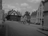 Stadsvy med Donnerska huset till vänster, Klintehamn.