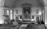 Hovmantorps kyrka, interiör, 1957.