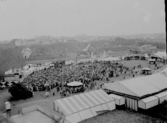 Barnens Dags-firande i juli 1948 vid södra fästningshörnan i Varberg. Bild 2 och 3 är tagna kvällstid.