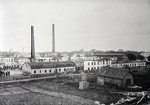 Tändsticksfabriken, Växö, efter branden 1922 (?). Belägen där hotell Royal Corner m.m. finns idag (2024). 
Fotot taget från nuv. Pilgatan.