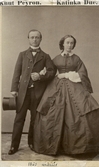 Porträtt av brudparet Knut Peyron och Katinka Due, 1860-06-02