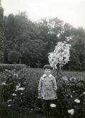 Johan Gripenstedt i parken på Bystad herrgård, 1920-tal