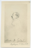 Porträtt på David Israel Sjöström, (Tecknat porträtt).  Född i Åsa den 5 november år 1792 och död i Rogberga den 22 december år 1873. Häradsprost i Rogberga, Jubelmagister.