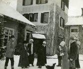 Lek med hund vid Ulvshyttans herrgård, påsken 1915