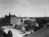 Utsikt från hustak på Vasastrand, 1940-tal