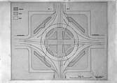 Ritning av spårvägsnätet över Stora Torget upprättad i september 1936, Uppsala