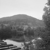 Borlänge, Duvnäs, Gimsklack. Utsikt från järnvägsbron vid Duvnäs.