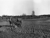 Häst med såmaskin i Karlstorp, 1950-tal