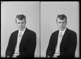 Porträtt, körfoto. Arne Jansson, Fältvägen 8, Kolbäck.
Ur Gustaf Åhmans samling.