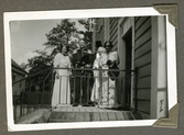 Anna och Carl Gripenstedt med gäster på Brevens bruks herrgård, 1936