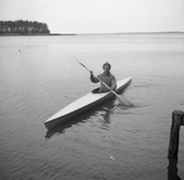 Kajakpaddlare på Hjälmaren, 1930-tal