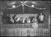 Grupporträtt, musikuppträdande. Folkets Parks Musik, Hallstahammar.
Ur Gustaf Åhmans samling.