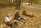 Fika bland höstlöven på Brevens bruk, 1977