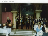 En fanfar blåses på jubileumsbanketten, 1986-09-23