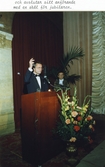 Konung Carl XVI Gustaf utbringar en skål för jubilaren, 1986