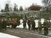 Jägare på vinterjakt på Bystad, 1987