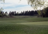 Golfbanan Grödinge. Platsen för torpet Oxeltorp överst till vänster i bilden.