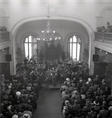 Musikens och litteraturens dag.
Vy från aulan i Växjö Högre Allmänna Läroverk under pågående konsert.