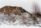 Hus i bostadsområdet vid Höjdgatan i Mölndal efter snöstormen den 17 november 1995.