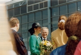 Travloppet Drottning Silvias Pokal på Åbytravet i Åby, Mölndal, i maj 1993. Drottning Silvia och kronprinsessan Victoria är på plats vid travbanan.