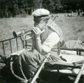 Fotbollsmatchen blåses igång ev skogiselev, 1948