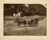 Hästekipage på gårdsplanen vid Nynäs slott, 1869