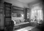 Tagels gård, 1928. Bibliotek, interiör.