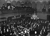 Växjö Läroverks jubileum 1914. Festligheter i läroverkets aula.