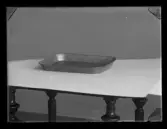 Rektangulär form, rostfritt. Mölntorps verkstäder.
Ur Gustaf Åhmans samling.