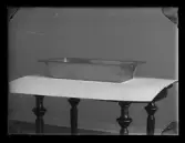 Rektangulär form, rostfritt. Mölntorps Verkstäder.
Ur Gustaf Åhmans samling.