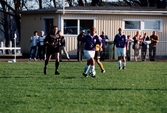 Fotbollslaget Jitex BK spelar match på Kvarnbyvallen i Mölndal i maj 1999.