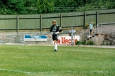 Fotbollslaget Jitex BK spelar match mot Malmö FF på Kvarnbyvallen i Mölndal den 27 juni 1992. Matchen slutade 1-2.