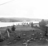 Hedemora, Garpenberg, Björsjön från Sollbo. Björsjöby i Grytnäs på andra sidan t.h. 1929-1930.