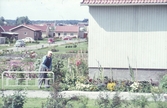 Man i trädgården i villområdet Lillån i Örebro, ca 1960