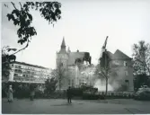 Västerås, Centrum, kv. Igor.
Missionskyrkans rivning, vid korsningen Vasagatan/Engelbrektsplan, 1967.