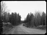 Väg vid Svinskogen. Landsfiskalen i Kolbäcks distrikt.
Ur Gustaf Åhmans samling.