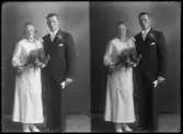 Brudpar. Algot Andersson, Nogsta, Odensvi, Köping.
Ur Gustaf Åhmans samling.