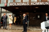 Det svenska kungaparet på besök vid stadshuset i Mölndal den 28 augusti 1997.